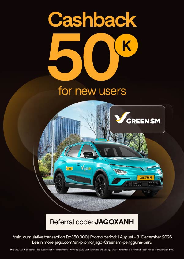 Rp50,000 cashback for new Jago users with referral code JAGOXANH