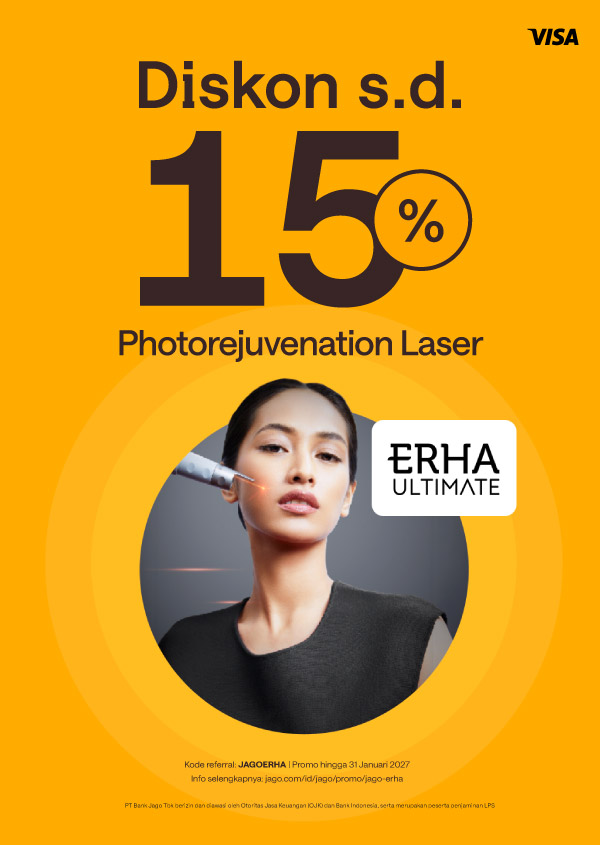 Diskon hingga 15% treatment Photorejuvenation Laser Erha Ultimate