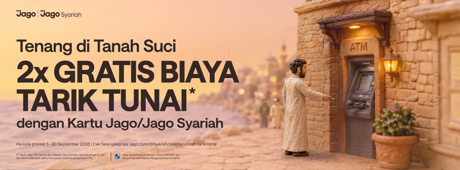 Gratis biaya tarik tunai di ATM Arab Saudi menggunakan Kartu Jago/Jago Syariah