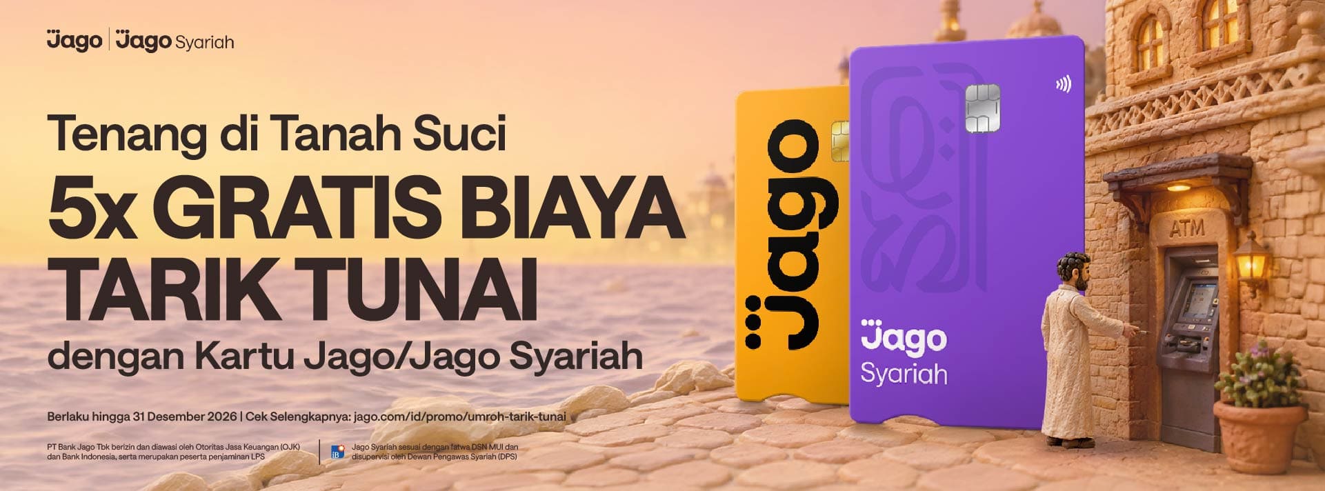 Gratis biaya tarik tunai di ATM Arab Saudi menggunakan Kartu Jago/Jago Syariah