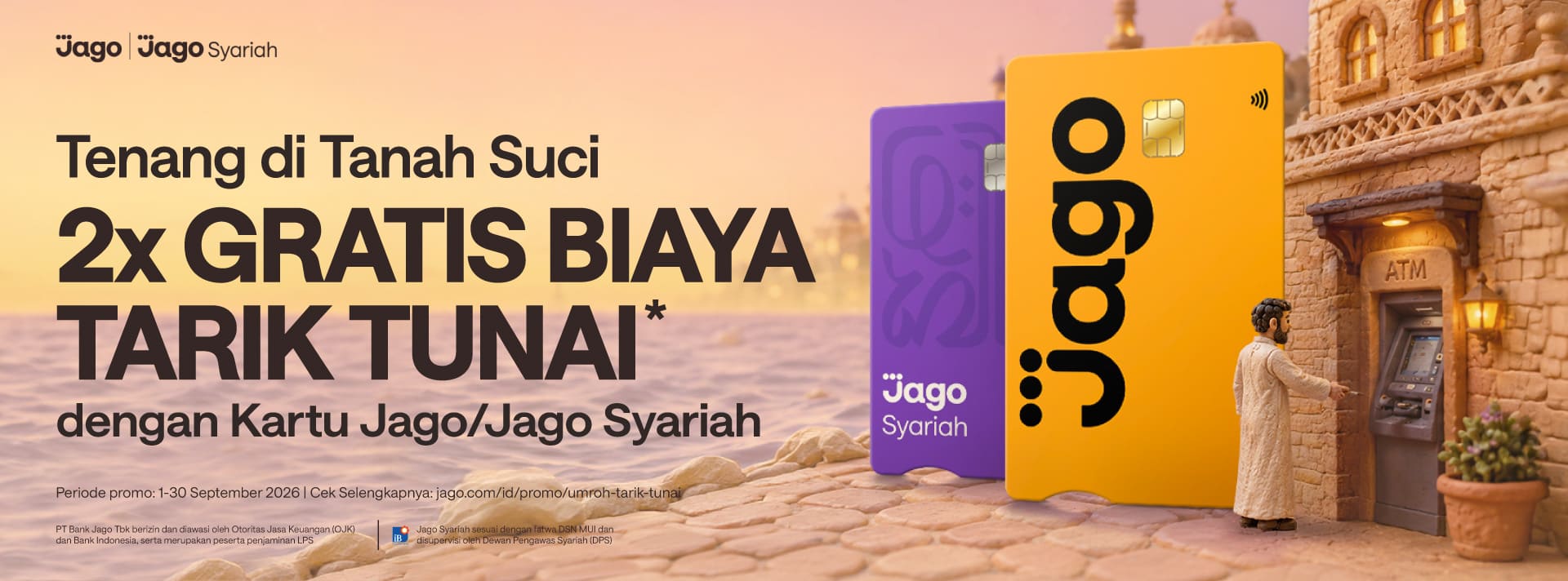 Gratis biaya tarik tunai di ATM Arab Saudi menggunakan Kartu Jago/Jago Syariah