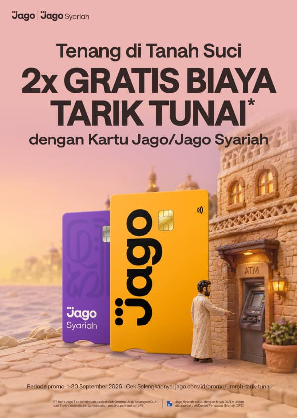 Gratis biaya tarik tunai di ATM Arab Saudi menggunakan Kartu Jago/Jago Syariah
