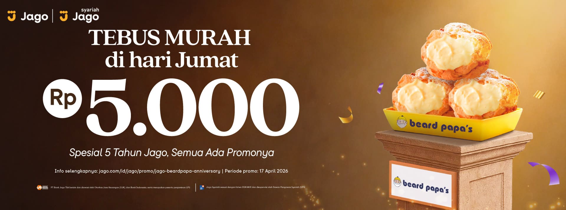 Beard Papa Puff hanya Rp5,000 dengan QRIS Jago