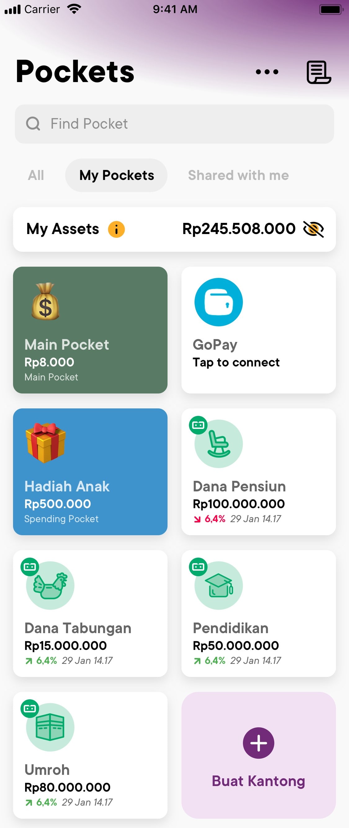 investasi reksa dana konvensional atau syariah di bibit dari aplikasi jago bebas biaya top up