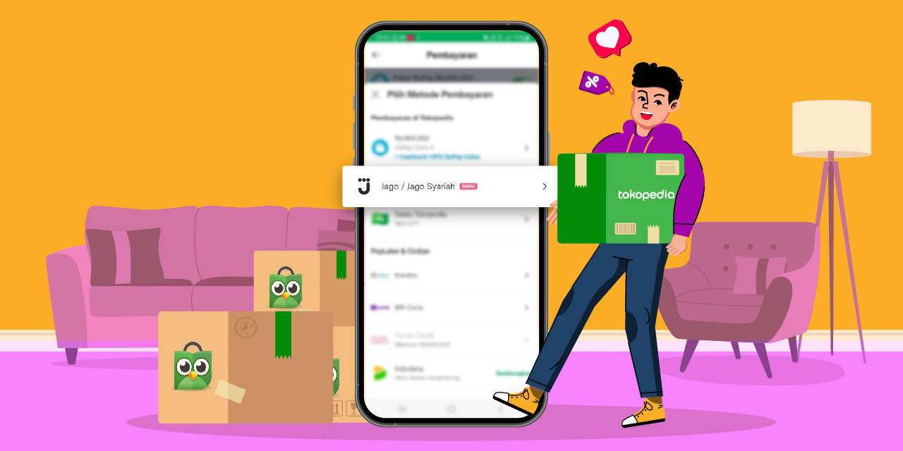 cara bayar tokopedia lewat bank jago lebih mudah, praktis dan aman tanpa khawatir overspend pakai kantong jago
