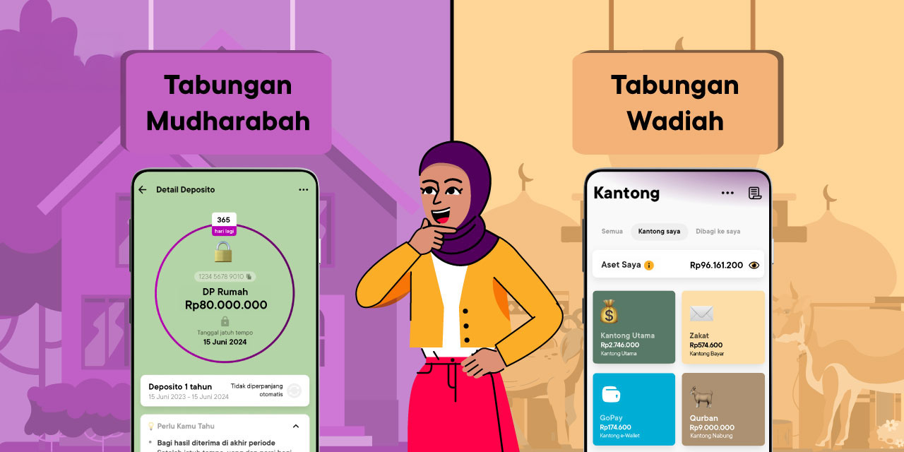 tabungan mudharabah yang memberikan bagi hasil dan tabungan wadiah yang tanpa bunga keduanya ada di bank jago syariah