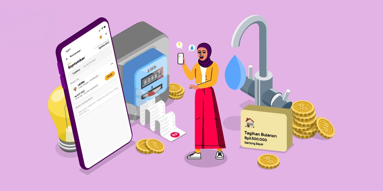 bank jago syariah bisa bayar pdam, pln dan tagihan lain online, cepat, tepat waktu pakai fitur rencanakan aplikasi jago