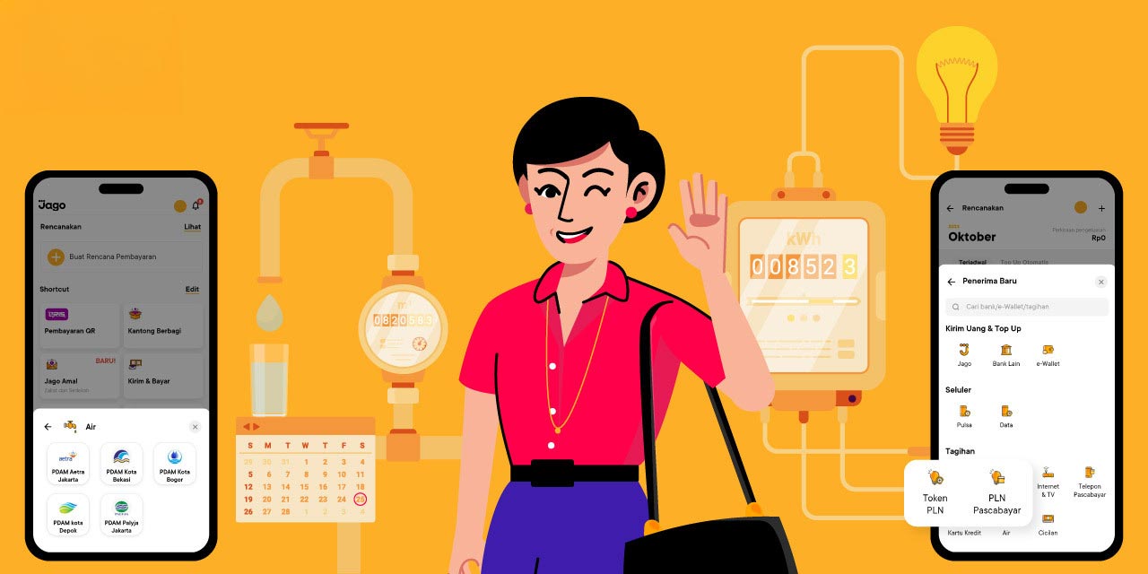 bayar tagihan pdam dan pln otomatis dan tepat jadwal pakai fitur rencanakan bank jago di aplikasi jago