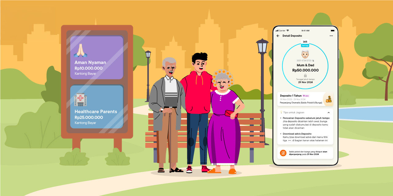siapkan dana untuk merawat orang tua dengan menabung di bank jago yang memungkinkan kamu buka dan punya banyak rekening