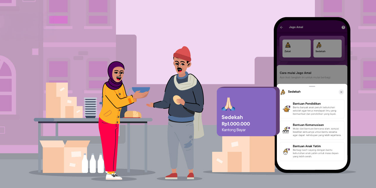cara bersedekah yang amanah dan praktis bisa dilakukan melalui fitur jago amal bank jago syariah