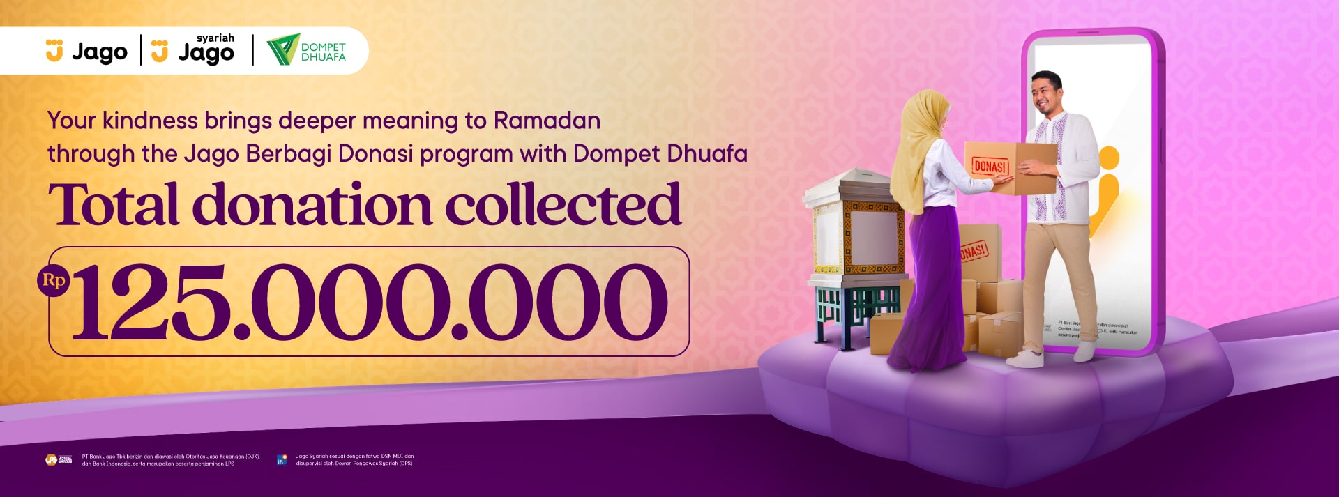 The goodness Jago Berbagi Donate 25K only by registering to Jago/Jago Syariah #SesuaiMaumu, Sesuai Prinsipmu