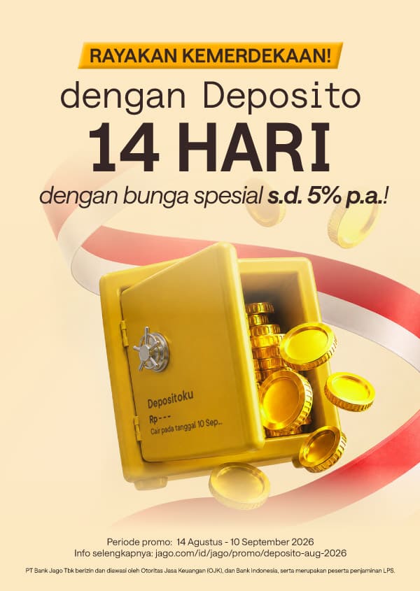 Deposito hanya 14 HARI dengan bunga spesial hingga 5% p.a.!