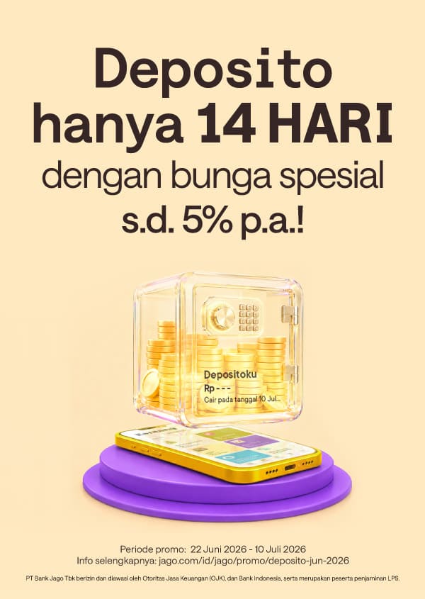 Deposito hanya 14 HARI dengan bunga spesial hingga 5% p.a.!
