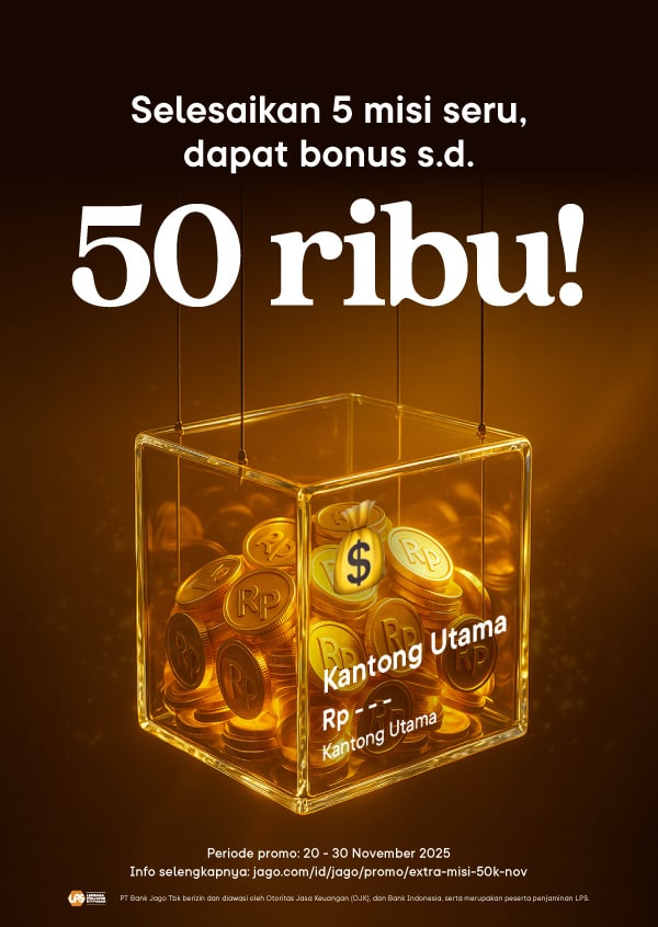 Selesaikan 5 misi seru, dapat bonus s.d. 50 ribu!