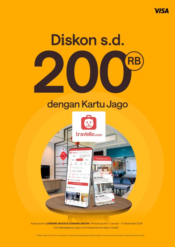 Promo spesial sewa apartemen pake Kartu Debit Jago Visa diskon s.d. 200RB