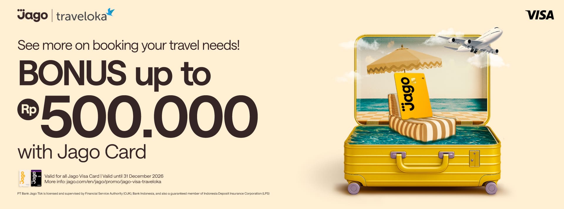 Save on Traveloka bookings use Jago Card get up to 300K bonus!