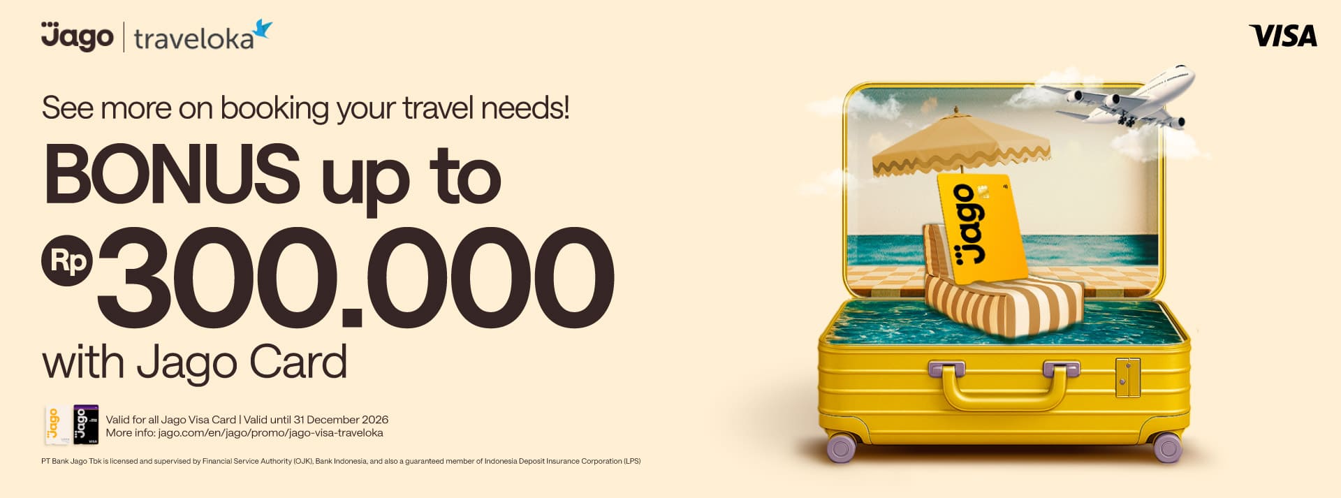 Save on Traveloka bookings use Jago Card get up to 300K bonus!