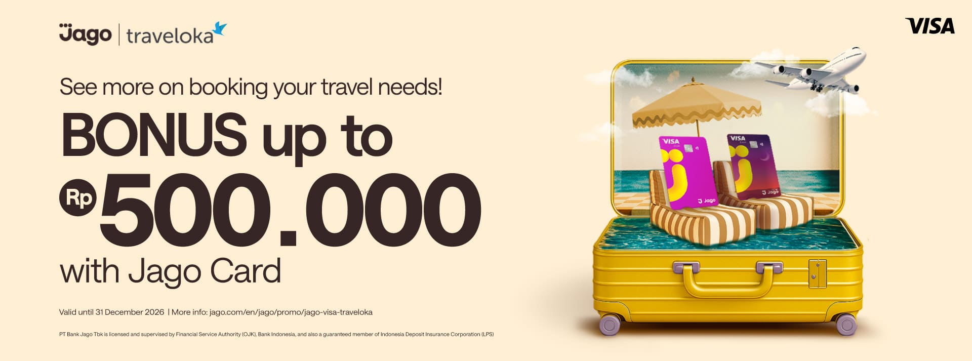 Save on Traveloka bookings use Jago Card get up to 300K bonus!