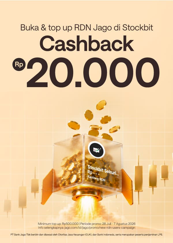 Buka RDN di Stockbit, dapatkan cashback Rp20.000*