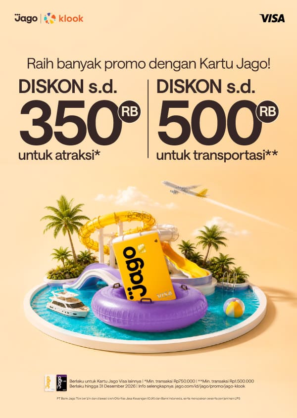 Diskon hingga Rp500.000 pakai Kartu Debit Jago Visa di Klook!