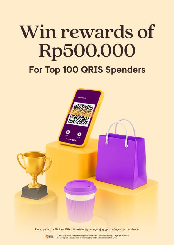 Win rewards of Rp500,000 For Top 100 QRIS Spenders