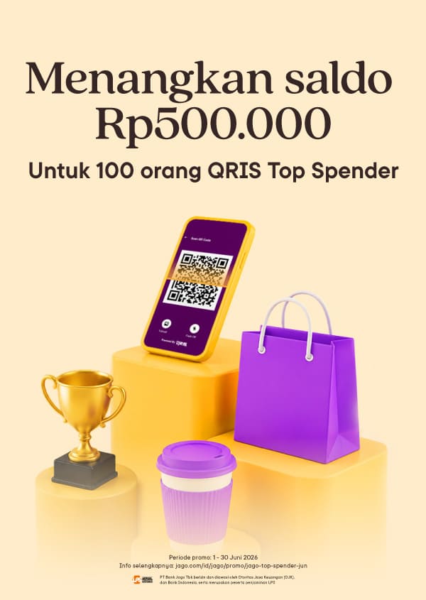 Menangkan saldo Rp500.000 Untuk 100 orang QRIS Top Spender