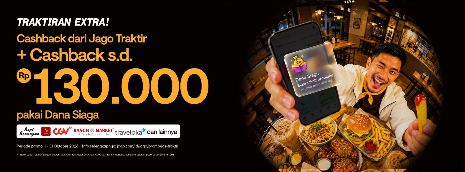 Gunakan JDS untuk bertransaksi di merchant Jago Traktir dan dapatkan ekstra cashback hingga Rp130.000