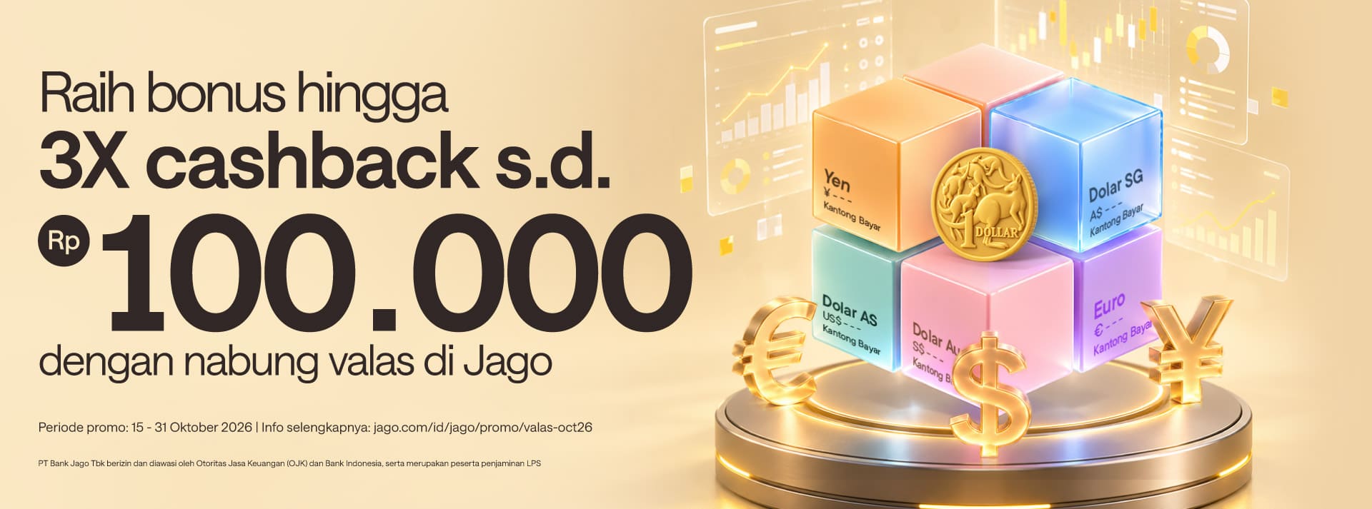 Cashback hingga Rp100.000 untuk pembelian mata uang asing di Jago