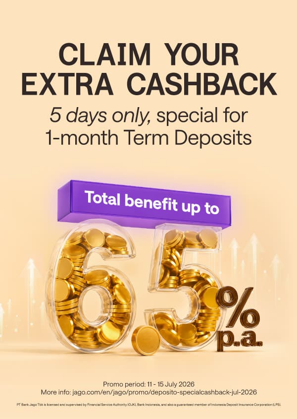Save with Term Deposit for 14-days only! Earn benefit equivalent to up to 5% p.a.