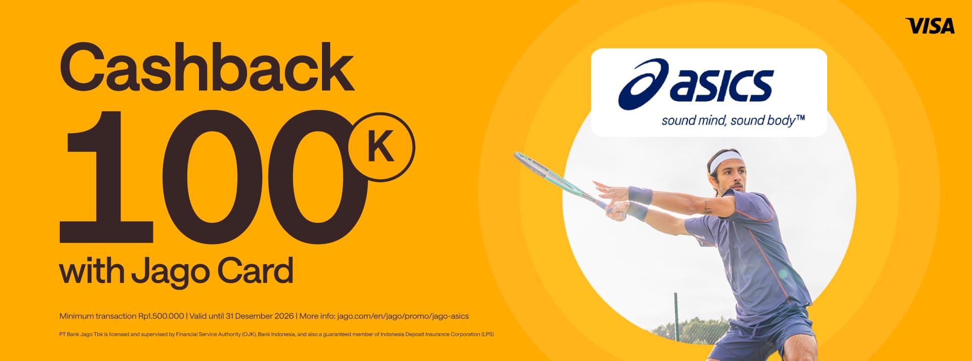 Shop at Asics & get 100K off with Jago Visa Debit Card
