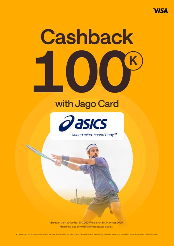 Shop at Asics & get 100K off with Jago Visa Debit Card