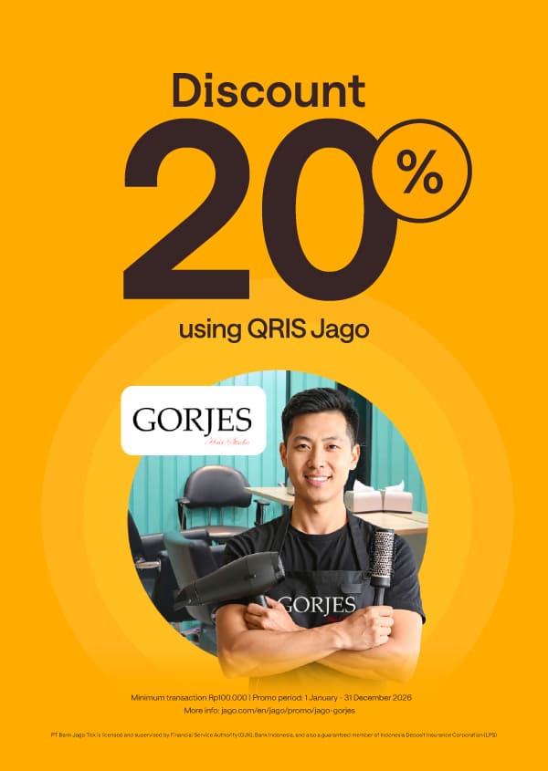 Discount 20% for all treatment except make up with Jago QRIS.