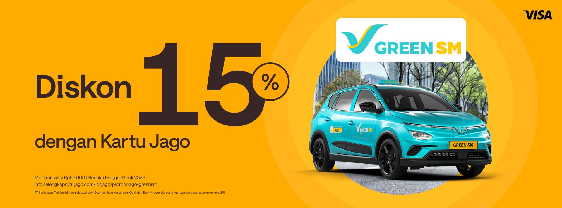 Dapatkan diskon 15% dengan minimal transaksi Rp65.000 menggunakan Kartu Jago