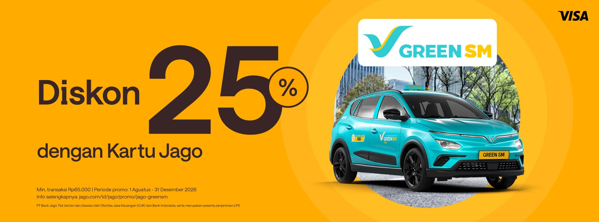 Diskon hingga 25% dengan Kartu Jago Debit Visa