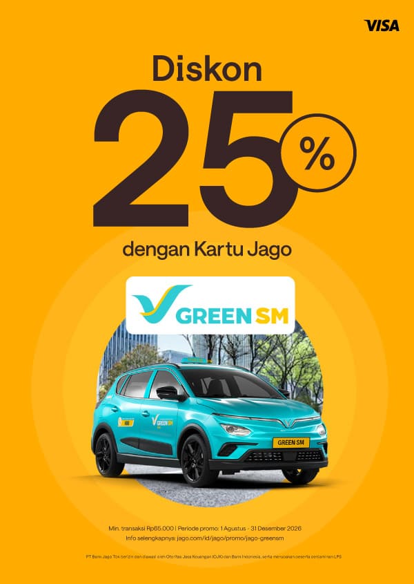Diskon hingga 25% dengan Kartu Jago Debit Visa