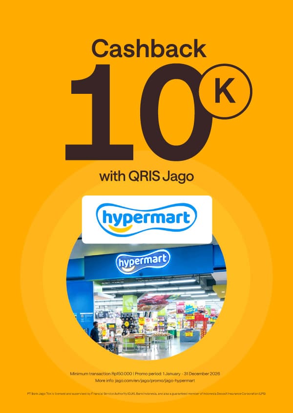 go grocery shopping & return with bonus using QRIS Jago 10K* bonus