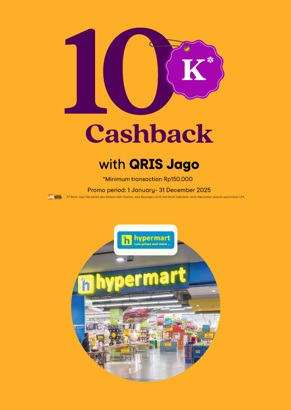 go grocery shopping & return with bonus using QRIS Jago 10K* bonus