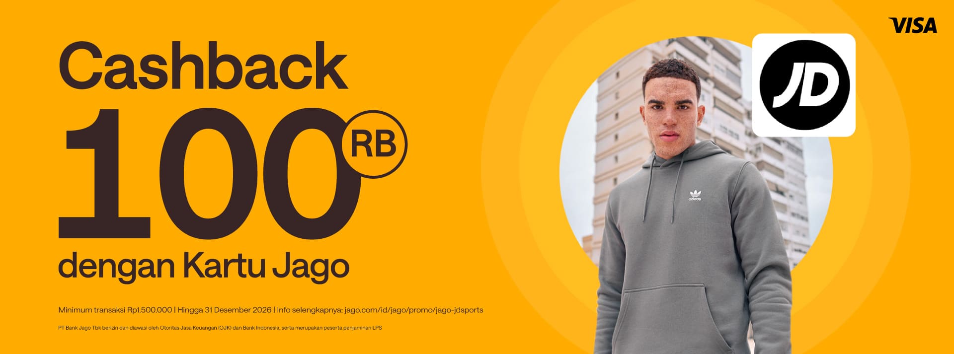 Belanja di JD Sports, dapatkan cashback 100RB!