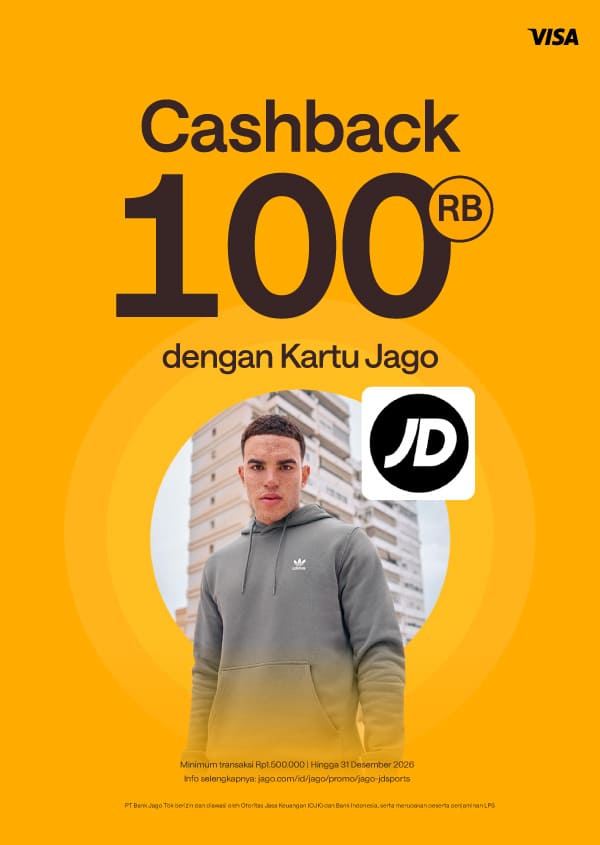 Belanja di JD Sports, dapatkan cashback 100RB!