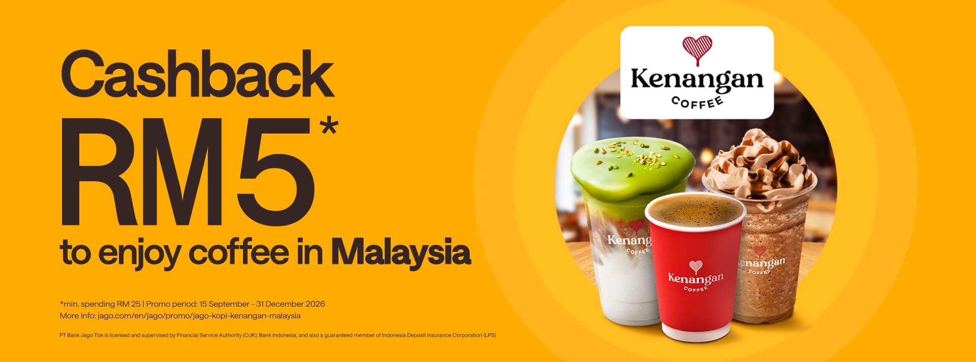 Bonus worth RM 5 for purchases of RM 25 at Kenangan Coffee Malaysia