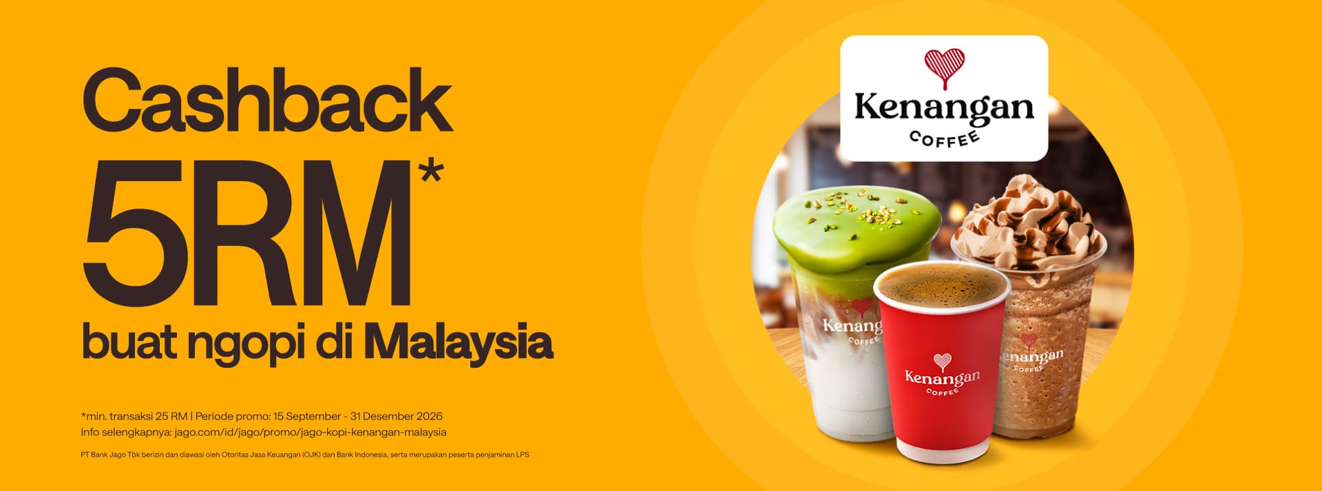 Bonus senilai RM 5 untuk pembelian RM 25 di Kenangan Coffee Malaysia
