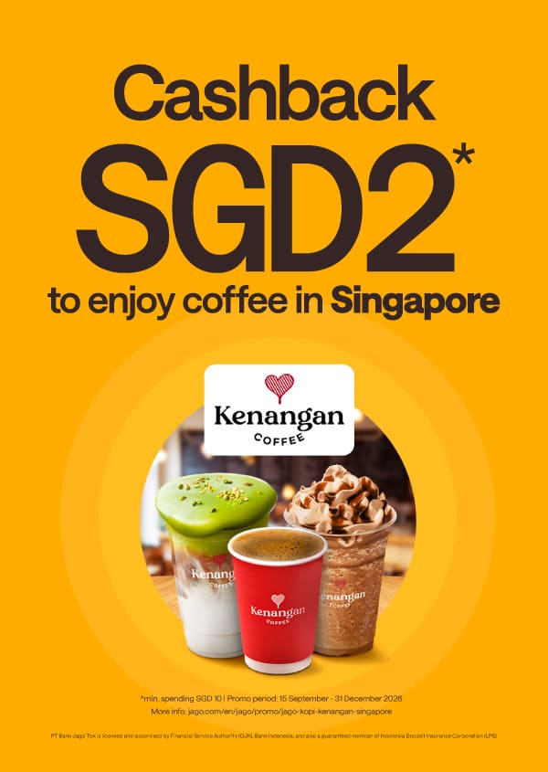SGD 2 bonus for a minimum SGD 10 purchase at Kenangan Coffee Singapore