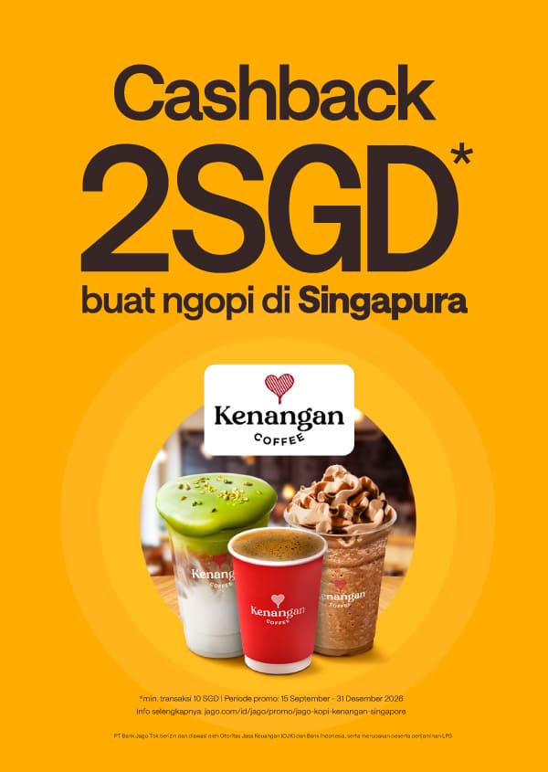 Bonus senilai SGD 2 untuk min. pembelian SGD 10 di Kenangan Coffee Singapore
