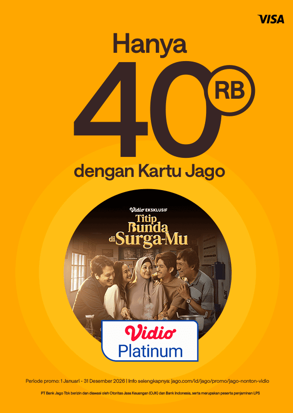 Dapatkan Vidio Premier Platinum dengan harga Rp40.000 hanya untuk pengguna Kartu Debit Jago Visa