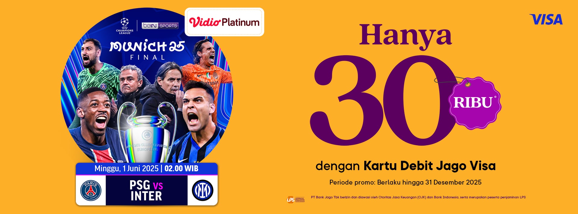 Vidio Platinum cuma Rp30.000