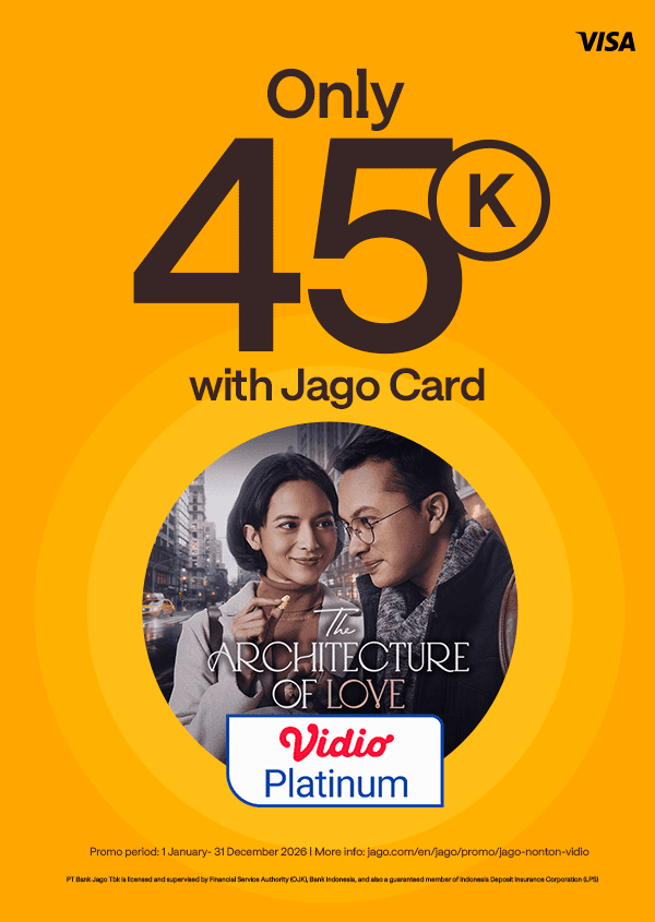 Get Vidio Premier Platinum subscription only Rp45,000 for Jago Visa Debit Card users