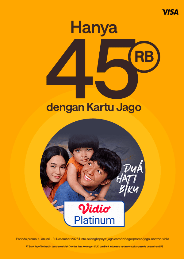 Dapatkan Vidio Premier Platinum dengan harga Rp45.000 hanya untuk pengguna Kartu Debit Jago Visa