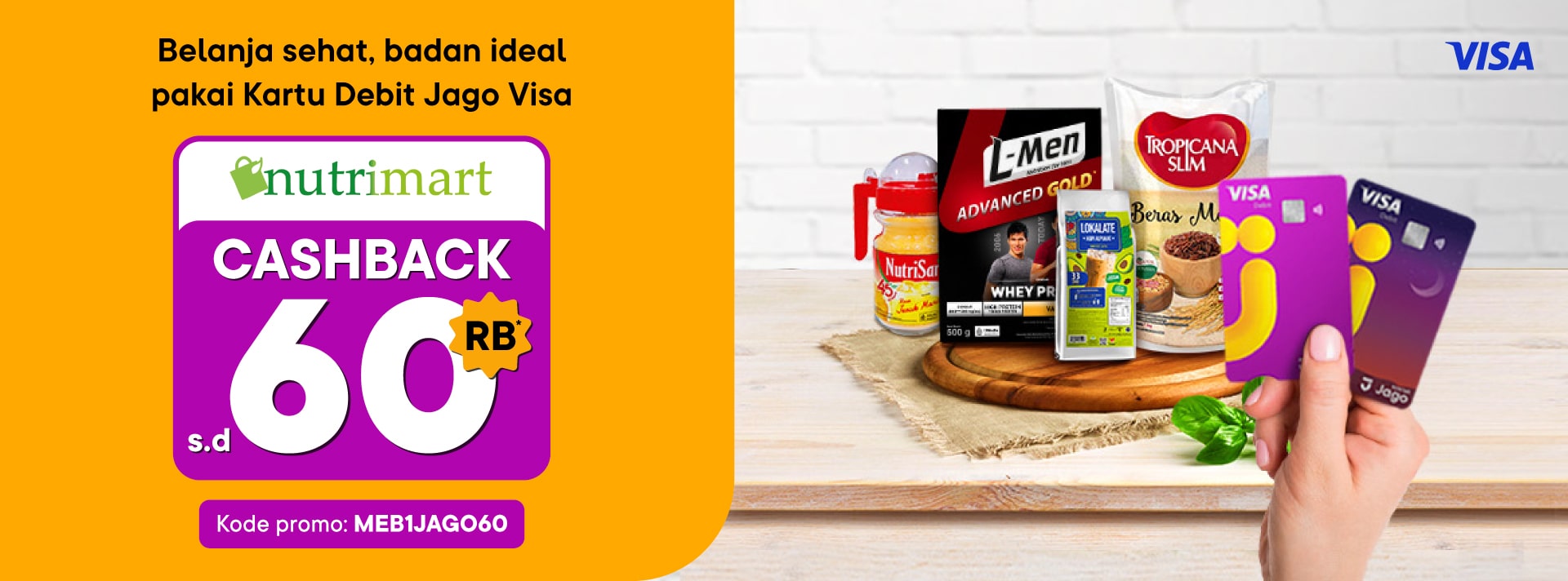 Belanja sehat, badan ideal pakai Kartu Debit Jago Visa cashback s.d 60rb