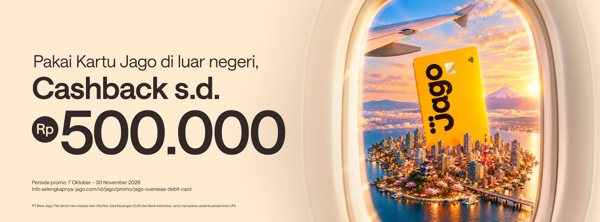 Transaksi di luar negeri jadi makin murah! Bonus s.d. 500 ribu dengan Kartu Jago