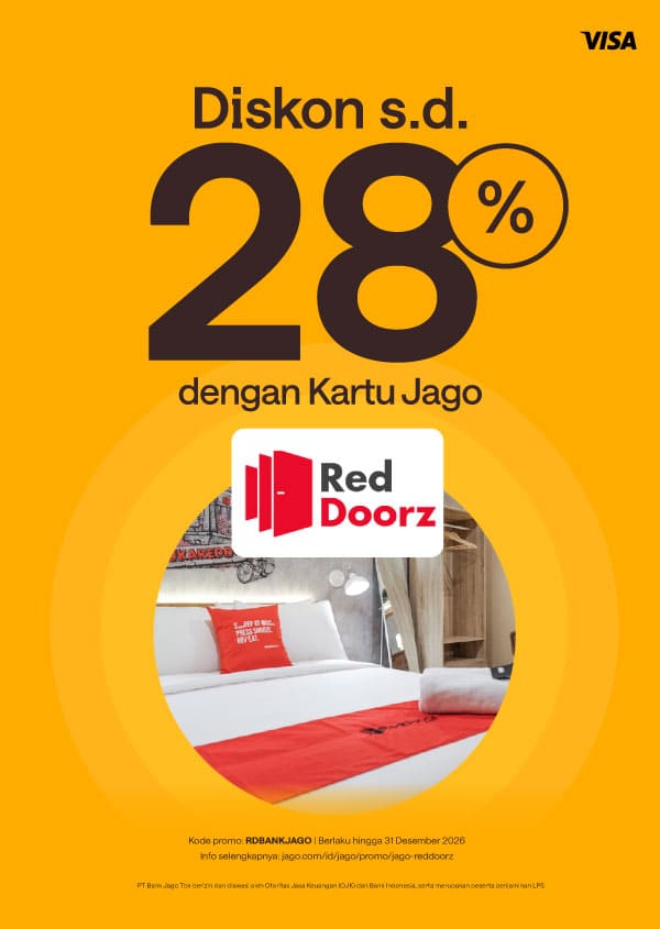 Lebih hemat booking hotel dengan Kartu Debit Jago Visa diskon s.d. 28%!